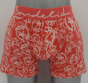 OEM -mænds røde trykte bokser Soft Cotton Stretch med Jacquard Logo Walistband (JMC11006)