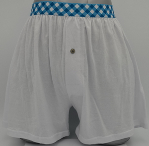 OEM Men's Pure Cotton Knit White Boxer with Button Fly (JMC11072)