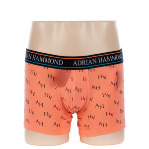 Plus Size Men's Print Orange Cotton Boxer (JMC11042)