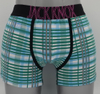 OEM Men's impresso Cotton Stretcher - xadrez geométrico com tubulação de contraste (JMC11044)