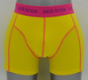 Boxer amarelo sólido do OEM - Costura de contraste e logotipo impresso (JMC11061)