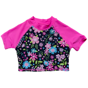 OEM Girl's Vibrant Floral Two-Piece Rash Guard Set