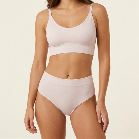 OEM Ribbed Women's Bralette and Panty Set