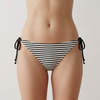 OEM Women's Nautical Black Stripe Side-Tie Bikini Bottom