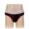 Men's Cotton Black And Red Brief With Openfly (JMC12008)
