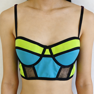 OEM Color-Block Mesh Beach Bra Top