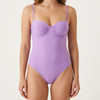 OEM Women's Lavender Underwire Ruched One-Piece Swimsuit