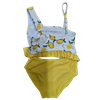 OEM Asymmetric Lemon Print Girls Swimwear Set