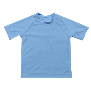 JMC4207 OEM Sky Blue Kids Short Sleeve Rash Guard