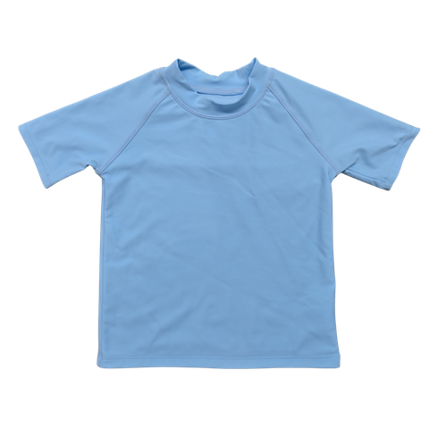 JMC4207 OEM Sky Blue Kids Short Sleeve Rash Guard