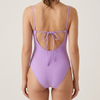 OEM Women's Lavender Underwire Ruched One-Piece Swimsuit