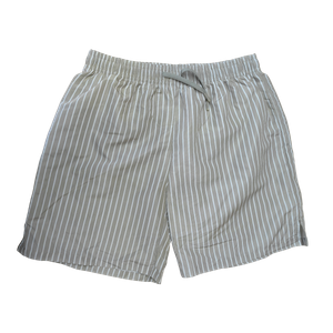 OEM Boys Khaki Vertical Striped Swim Trunks