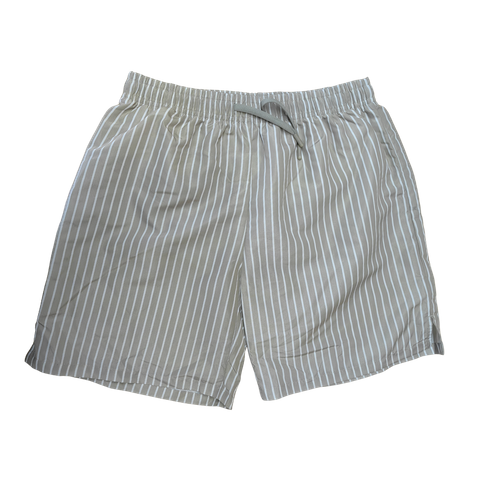 OEM Boys Khaki Vertical Striped Swim Trunks
