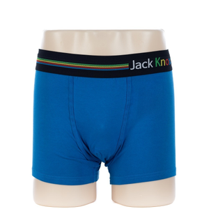 OEM Solid Color Mid-Waist Elastic Waistband Cotton Blue Boxer for Men (JMC11063)
