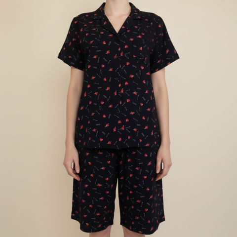 OEM Women's Cotton Printed Pajama/Loungewear Set (Short Sleeve/Shorts) (JMC26001)