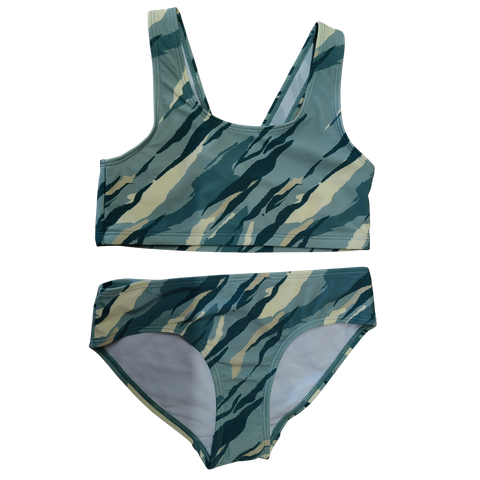 OEM Ruffled Polyamide Girls' Two-Piece Swimset