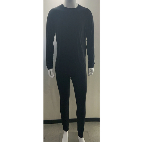 OEM Men's Cotton Elastane Thermal Underwear Sets - Long Sleeve Top & Bottom 