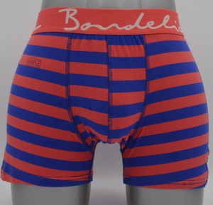 OEM Men's Red & Navy Stripe Boxer Shorts con Jacquard Logo Wistand (JMC11020)