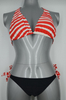 OEM Striped Neckholder Bikini Set mit Kontrast unten (JMC41019)