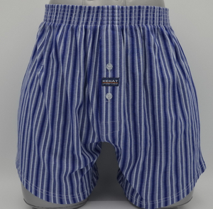 OEM Men's Printed Blue and White Stripe Woven Boxer Shorts (JMC11071)