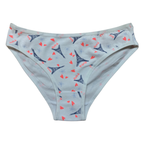 OEM Girl's Parisian Heart Cotton Stretch Brief