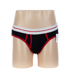 Men\'s Cotton Black And Red Brief With Openfly (JMC12008)