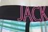 OEM Men's impresso Cotton Stretcher - xadrez geométrico com tubulação de contraste (JMC11044)