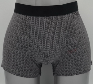 Shorts de boxeador impreso OEM para hombres - Polyamide Elastane Stirk con cintura del logotipo de Jacquard (JMC11022)