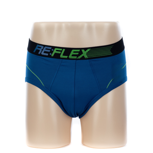 Men's Blue Polyester Brief With Jacquard Waistband (JMC12016)