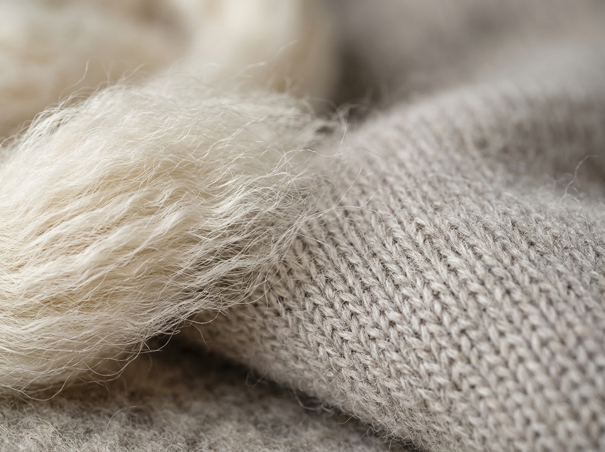 fine Merino wool fibers and a soft knitted fabric