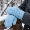 OEM Sustainable Wool-Blend Ribbed Mitten Gloves