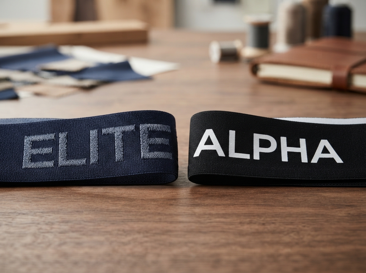 comparison of jacquard and printed waistbands