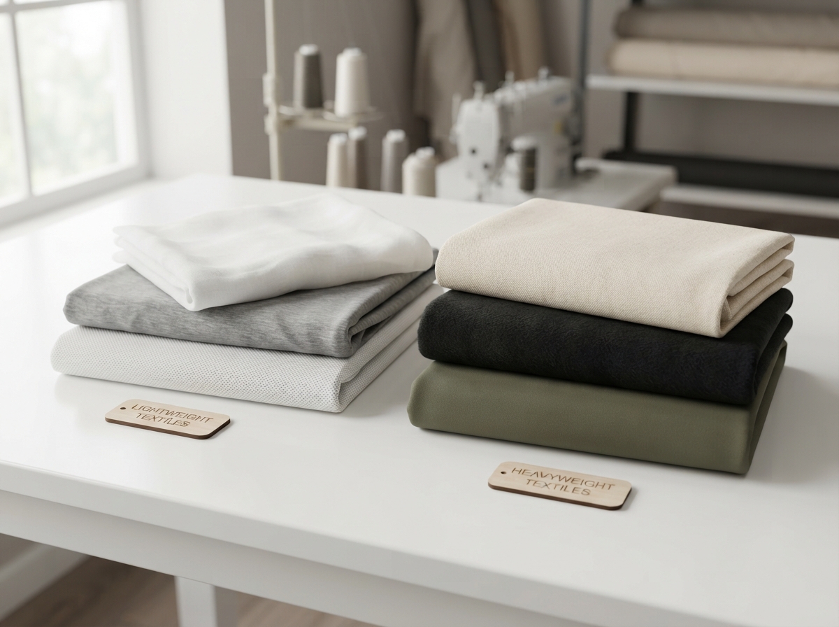 A comparison of lightweight and heavyweight fabrics