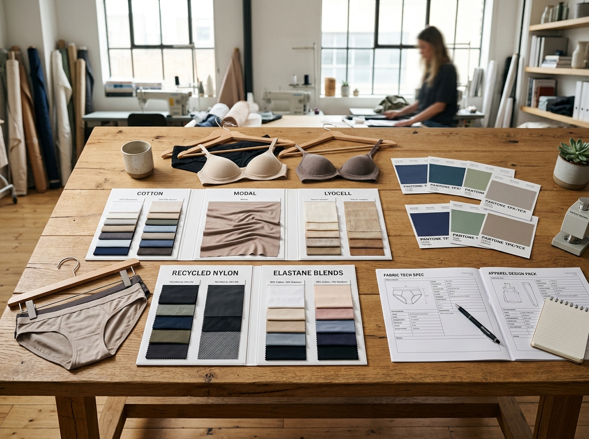 Comparison of cotton, modal, lyocell, organic cotton, and performance synthetic underwear fabrics.