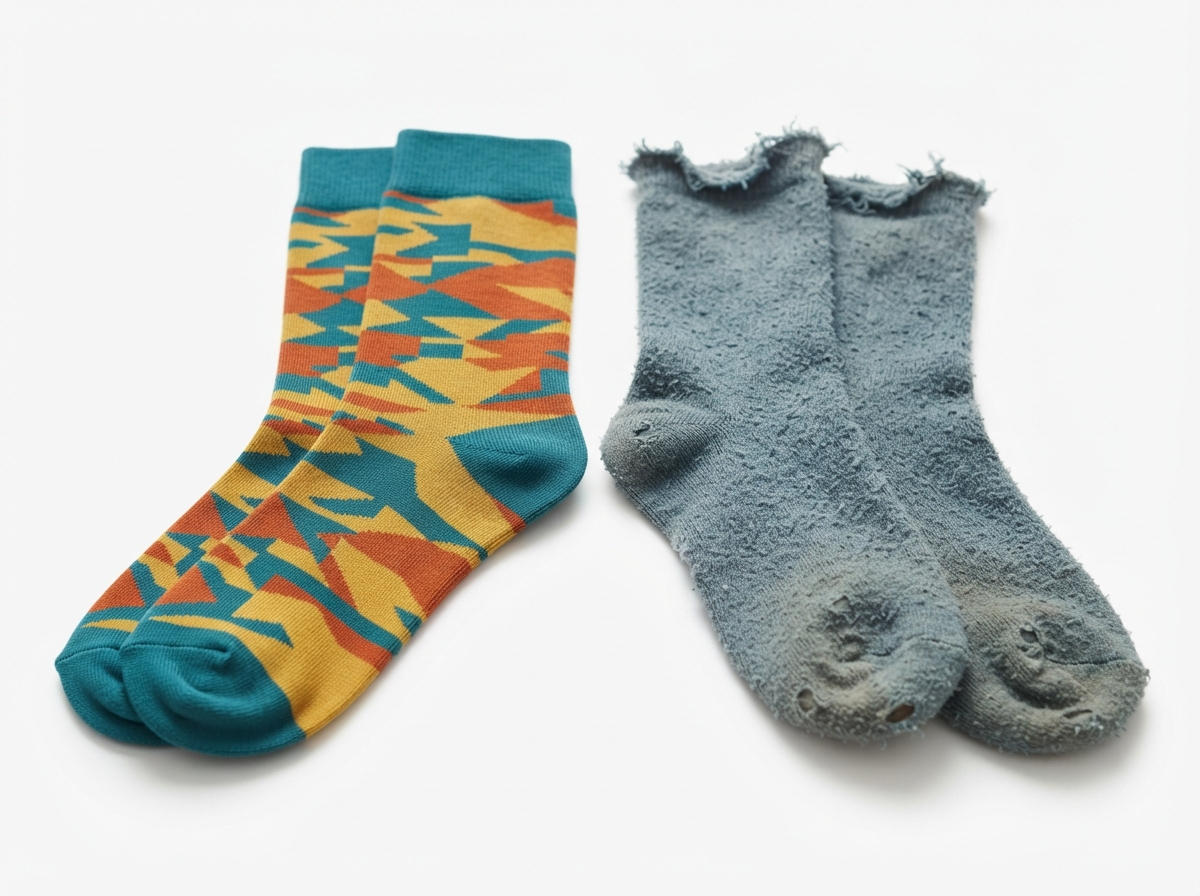 comparison of two pairs of socks